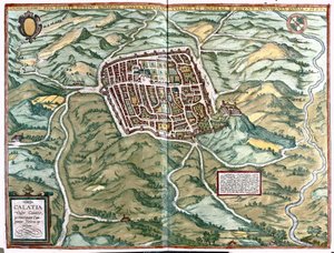 Caiazzo (provincie Caserta), Itálie od Georg Braun and Hogenberg Franz