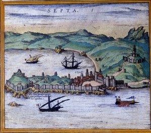 Ceuta, Maroko, z Atlasu „Města světa“ od Brauna a Hogenberga od Georg Braun and Hogenberg Franz