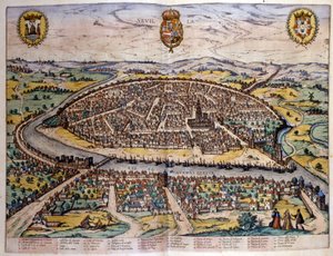 Pohled na Sevillu z atlasu Brauna a Hogenberga od Georg Braun and Hogenberg Franz