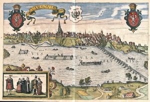 Varšava, Polsko (rytina od Georg Braun and Hogenberg Franz