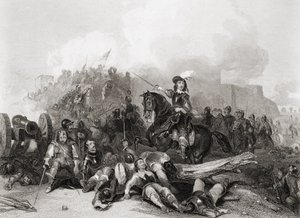 The Storming of Bristol, 26. července 1643, vyryl J.C. Varrall (rytina)