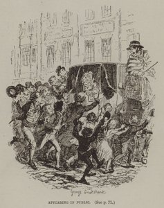 Vystupování na veřejnosti (rytina) od George (after) Cruikshank
