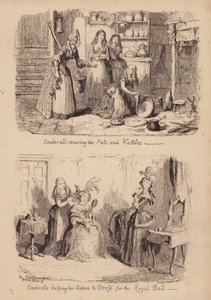 Popelka a skleněný střevíček (rytina) od George (after) Cruikshank