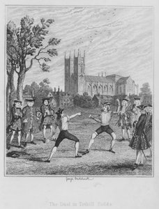 Duel in Tothill Fields (rytina) od George (after) Cruikshank