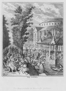 Maškaráda v zahradách Ranelagh (rytina) od George (after) Cruikshank