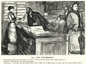 Punch cartoon: All the Difference! (rytina) od George (after) Du Maurier
