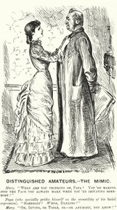 Punch cartoon: Distinguished Amateurs - the Mimic (rytina) od George (after) Du Maurier