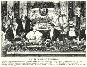 Punch cartoon: The Business of Pleasure (rytina) od George (after) Du Maurier