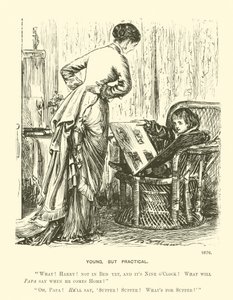 Mladý, ale praktický (rytina) od George (after) Du Maurier