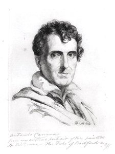 Portrét Antonia Canovy (1757-1822) 1817 (rytina) (čb foto) od George (after) Hayter