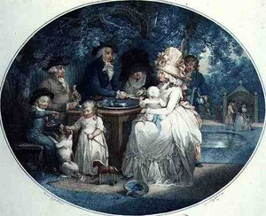A Tea Garden, vyryl Francois David Soiron (nar. 1764), hospoda. od T. Gaugaina