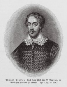 Edmund Spenser, anglický básník (rytina) od George (after) Vertue