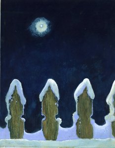 Moonlit Snowy Fence, 70. léta od George Adamson