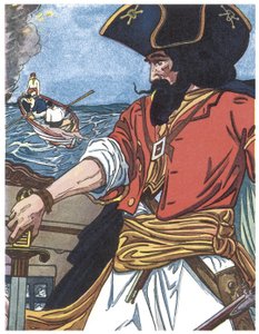 Portrét piráta Ilustrace z „Chlapecké knihy pirátů“ od George Alberta Williamse (1875-1932) 1913