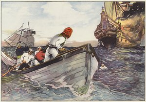 Piráti veslovali do bezpečné vzdálenosti a lehli si as ďábelským potěšením sledovali přeskakování plamenů?