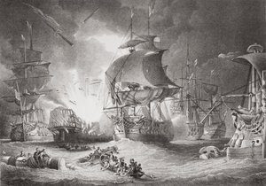 Bitva u Nilu, 1. srpna 1798, z knihy "Ilustrace z anglických a skotských dějin", II. díl