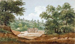 Pohled z vykopávek Highgate Tunnel, Londýn, 1812 od George Arnald