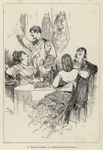 „Partie Carree“ v restauraci Boulevard (rytina) od George Augustus Sala