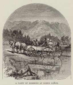 Strana mormonů v Ogden Canon od George Augustus Sala
