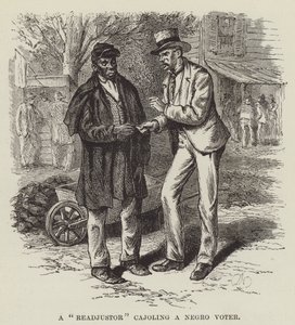Readjustor přemlouvající černošského voliče od George Augustus Sala