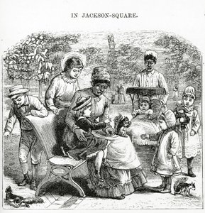 Na Jackson Square, New Orleans, ilustrace z „America Revisited...“ (rytina) od George Augustus Sala