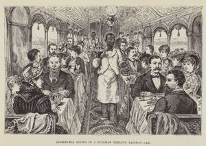 Cestující ve vlakovém voze Pullman Parlour od George Augustus Sala