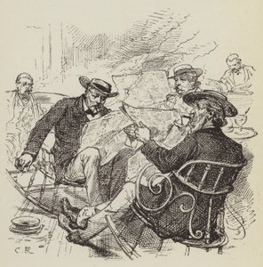 Čtení novin, houpací židle od George Augustus Sala