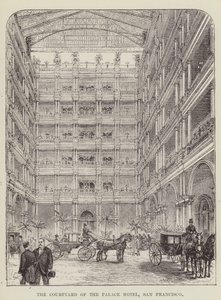 Nádvoří hotelu Palace, San Francisco od George Augustus Sala