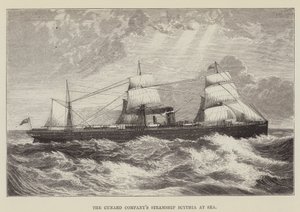 Parník Scythia společnosti Cunard Company na moři od George Augustus Sala