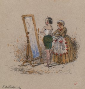 Žena oblékání, se služkou od George Augustus Sala