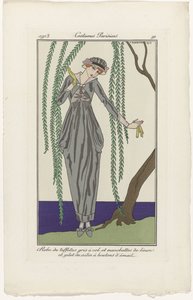 Journal des Dames et des Modes, Costumes Parisiens, 1913, č. 91: Šaty do taftu (...) od George Barbier