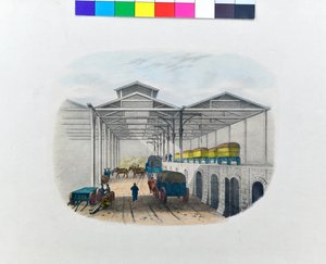 Pohled na překladiště, asi 1830 (litografie na papíře) od George Barnard