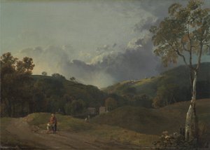Krajina s chalupáři od George Barret