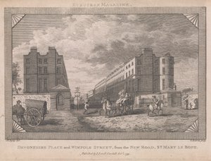 Devonshire Place a Wimpole Street... od George Barret Jr.