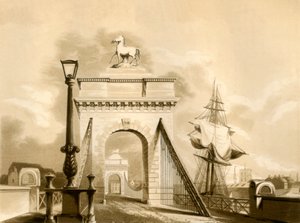 Norfolk Bridge, New Shoreham, 1835. od George Baxter