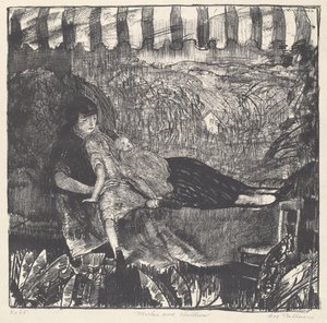 Matka a děti od George Bellows