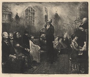 Modlitební setkání, První kámen od George Bellows