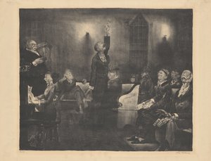 Modlitební setkání, druhý kámen od George Bellows