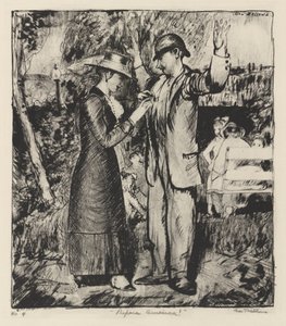„Připrav se, Ameriko!“ od George Bellows