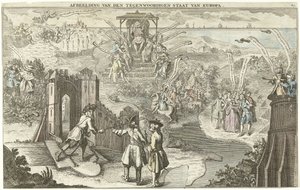 Současný stav Evropy, 1742 Obrázek současného stavu Evropy (název na objektu) od George Bickham (II)
