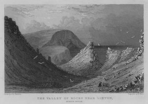 The Valley of Rocks poblíž Linton, North Devon (rytina) od George Bryant Campion