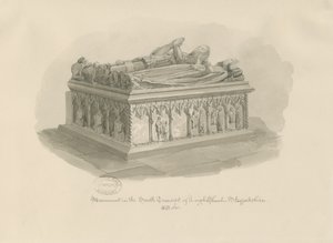 Leigh Church - Památník sira Johna Astona: sépiová kresba, 1841