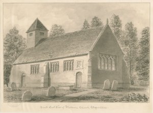 Whitmore Church: sépiová kresba, 1841