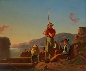 Dřevěná loď od George Caleb Bingham