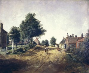 Vesnice Hollym, Holderness, asi 1885 (olej na plátně) od George Cammidge