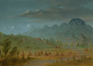 Vraní vesnice a pohoří Salmon River, 18551869. od George Catlin