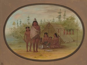 Plochý náčelník s rodinou, 18551869. od George Catlin
