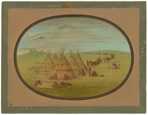 Malá vesnice Siouxů od George Catlin