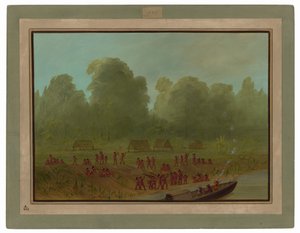 Vesnice Mayoruna od George Catlin