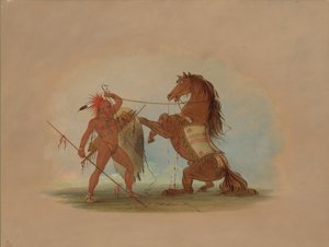 Válečník Pawnee obětující svého oblíbeného koně, 18611869. od George Catlin